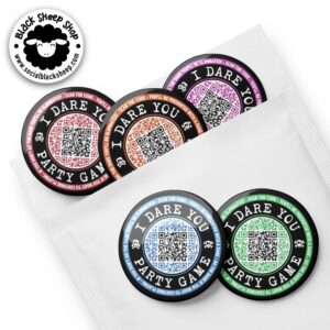 Set of "I DARE YOU" Party Game Pin Buttons