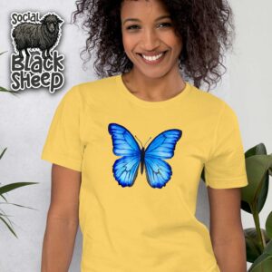 Blue Watercolor Butterfly T-Shirt